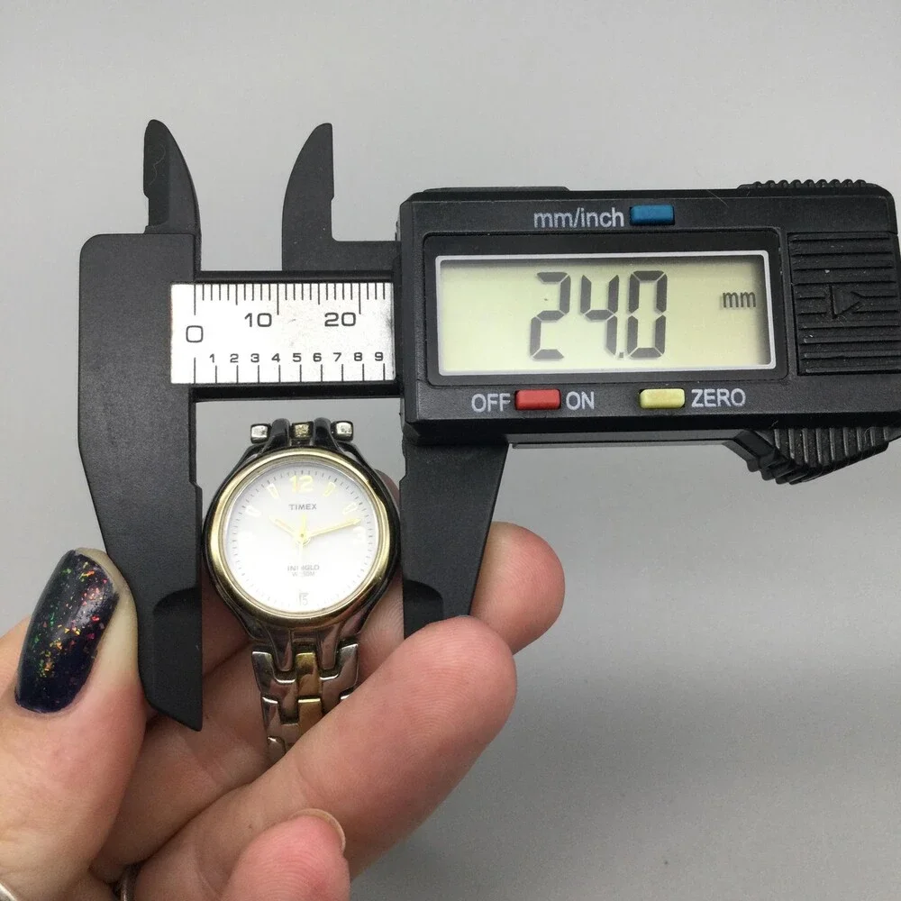 Timex Indiglo 50M Womens Watch 24mm White Dial Two Tone Date New Battery 7.75